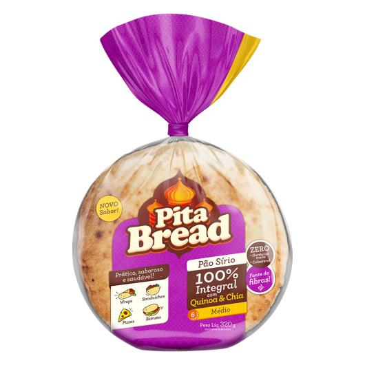 Pão Sirio Pita Bread Médio 100% Integral com Quinoa e Chia 320g - Imagem em destaque