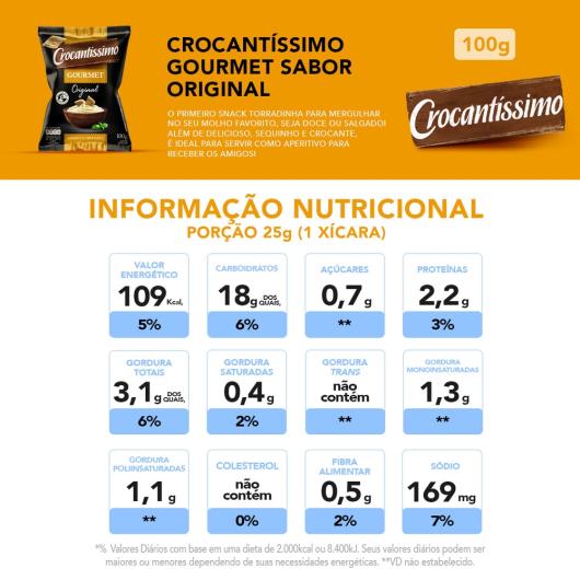 Snack Crocantíssimo gourmet original 100g - Imagem em destaque