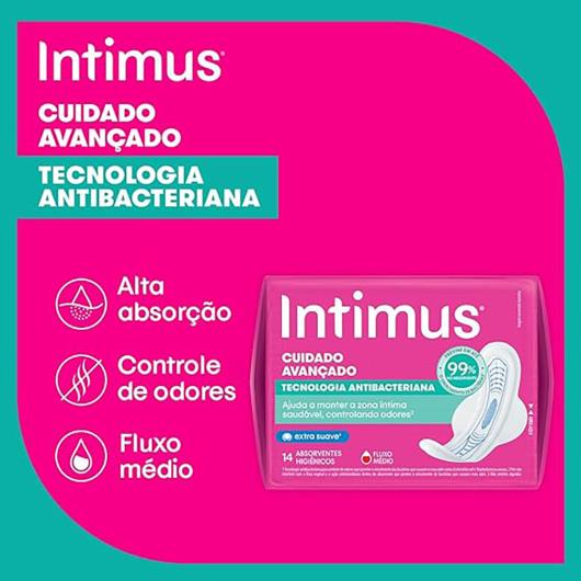 Absorvente com Abas Antibacteriano Ultrafino Intimus Pacote 14 Unidades - Imagem em destaque