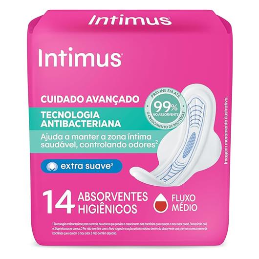 Absorvente com Abas Antibacteriano Ultrafino Intimus Pacote 14 Unidades - Imagem em destaque