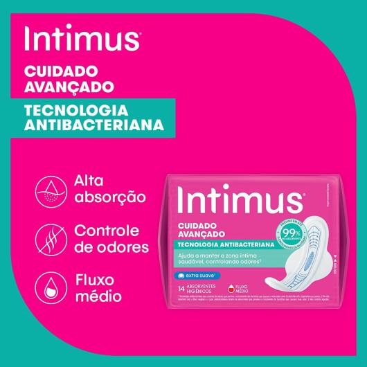 Absorvente Intimus Tecnologia Antibacteriana com Abas 28 unidades - Imagem em destaque