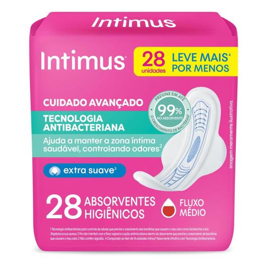 Absorvente Intimus Tecnologia Antibacteriana com Abas 28 unidades - Imagem em destaque