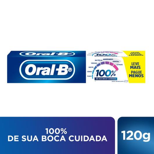 Creme Dental Oral B menta refrescante 100% Leve Mais Pague Menos 120g - Imagem em destaque