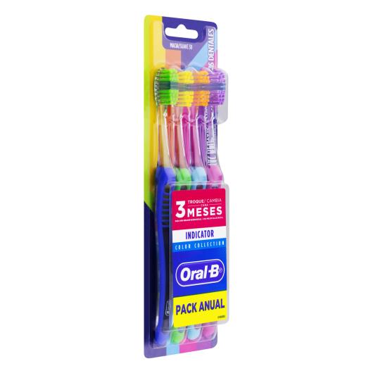 Escova Dental Macia Oral-B Indicator Color Collection 4 Unidades - Imagem em destaque