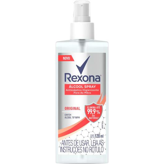 Álcool Rexona higienizador antisséptico 70º Spray - 120ml - Imagem em destaque