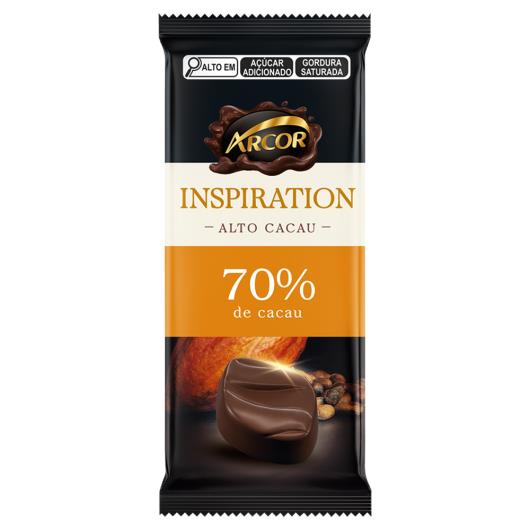Chocolate Amargo 70% Cacau Arcor Inspiration Pacote 80g - Imagem em destaque