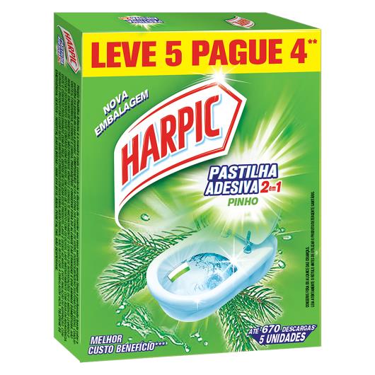 Pastilha Adesiva Harpic 2em1 pinho Leve 5uns Pague 4uns - unidade - Imagem em destaque