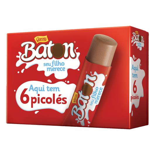 Pack Picolé Chocolate Garoto Baton Caixa 270g 6 Unidades - Imagem em destaque