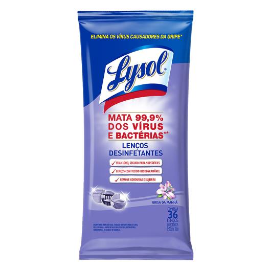 Lenço Umedecido Desinfetante Brisa da Manhã Lysol Pacote 36 Unidades - Imagem em destaque