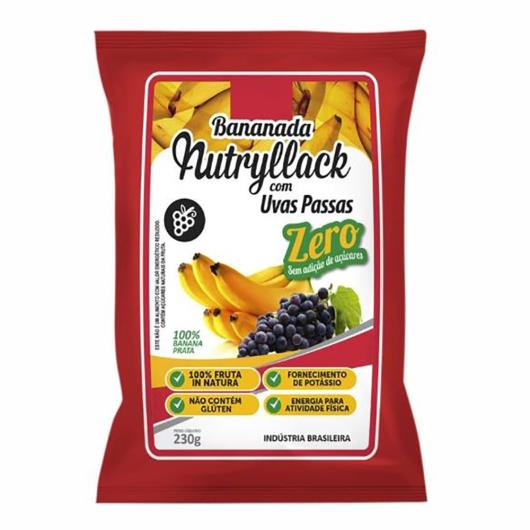 Bananada Nutryllack com uva passas e frutas naturais 230g - Imagem em destaque