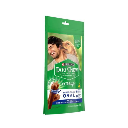 Petisco para Cães Adultos Raças Médias e Grandes Purina Dog Chow Saúde Oral Pouch 80g 3 Unidades - Imagem em destaque