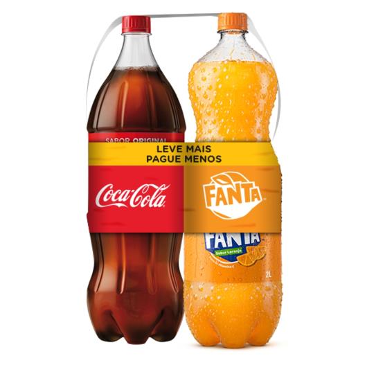 Refrigerante Coca-Cola Original pet 2L + Fanta Laranja pet 2L - Imagem em destaque
