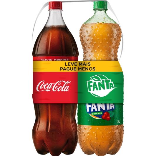 Kit 1 Coca-Cola Original + 1 Fanta Guaraná 2L - Imagem em destaque