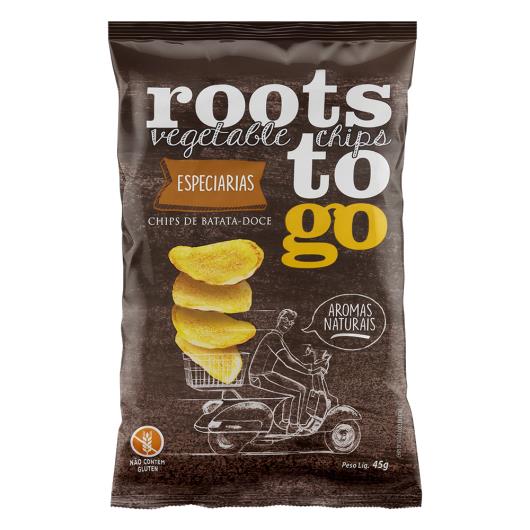 Chips de Batata-Doce Especiarias Roots To Go Pacote 45g - Imagem em destaque