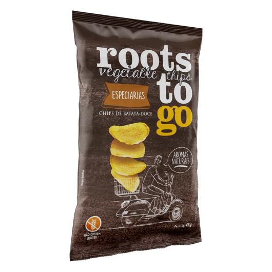 Chips de Batata-Doce Especiarias Roots To Go Pacote 45g - Imagem em destaque