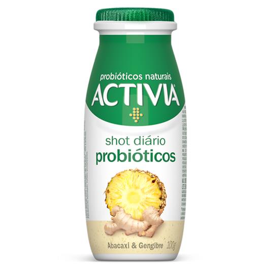 Leite Fermentado Parcialmente Desnatado Abacaxi & Gengibre Zero Lactose Activia Shot Diário Frasco 100g - Imagem em destaque