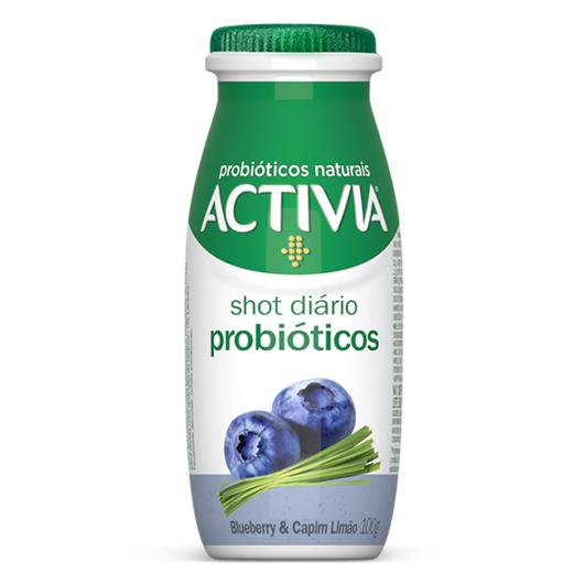 Leite Fermentado Parcialmente Desnatado Blueberry & Capim-Limão Zero Lactose Activia Shot Diário Frasco 100g - Imagem em destaque