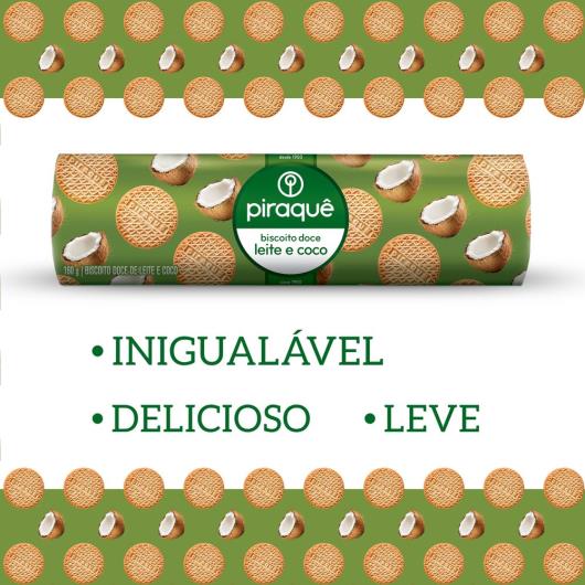 Biscoito leite maltado coco Piraquê 160g - Imagem em destaque
