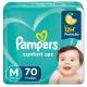 Fralda Descartável Infantil Pampers Confort Sec M Pacote 70 Unidades Leve Mais Pague Menos - Imagem 7500435106665-(1).jpg em miniatúra