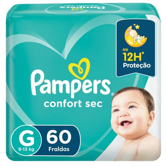 Fralda Pampers Confort Sec G 60 unidades - Imagem em destaque