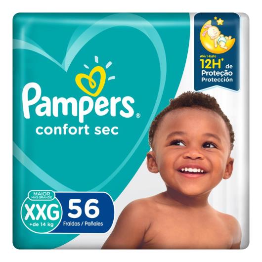 Fralda Descartável Infantil Pampers Confort Sec XXG Pacote 56 Unidades Leve Mais Pague Menos - Imagem em destaque