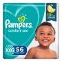 Fralda Descartável Infantil Pampers Confort Sec XXG Pacote 56 Unidades Leve Mais Pague Menos