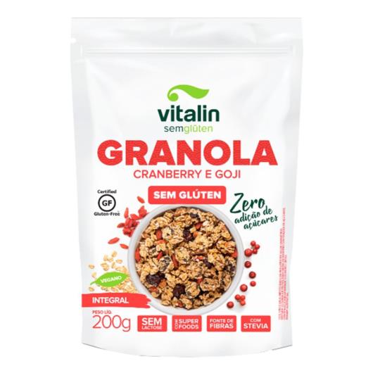 Granola Vitalin cranberry e goji integral sem gluten 200g - Imagem em destaque