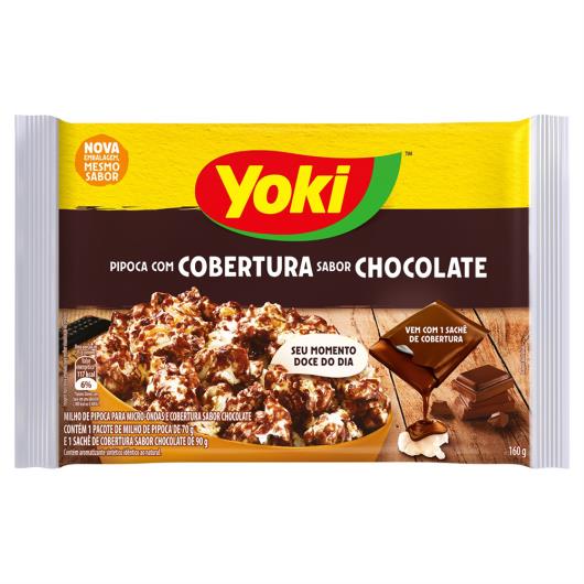 Pipoca para Micro-Ondas Cobertura Chocolate Yoki Pacote 160g - Imagem em destaque