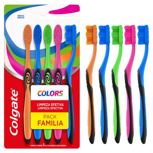 Escova Dental Média Colgate Colors 5 Unidades - Imagem em destaque