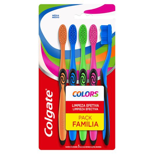 Escova Dental Média Colgate Colors 5 Unidades - Imagem em destaque