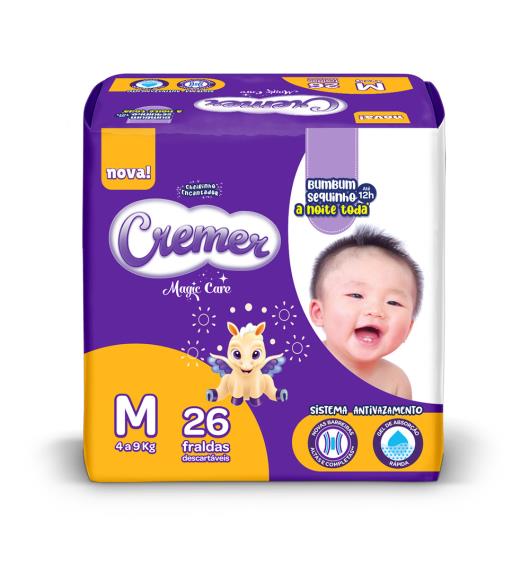 Fralda descartável infantil Cremer Magic Care M pacote 26 unidades - Imagem em destaque