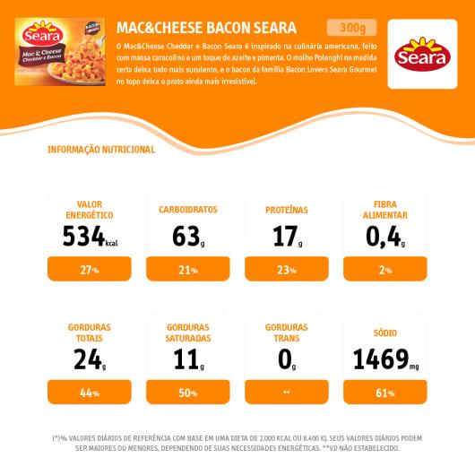 Mac & Cheese Seara Cheddar e Bacon 300g - Imagem em destaque