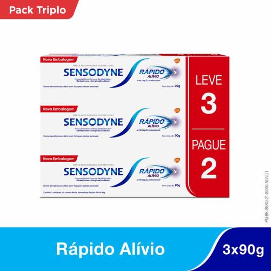 Creme dental Sensodyne Rápido Alívio 90g Leve 3 Pague 2 - Imagem em destaque