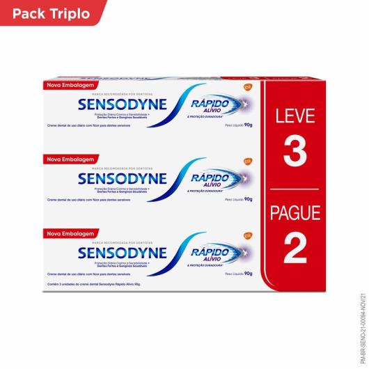 Creme dental Sensodyne Rápido Alívio 90g Leve 3 Pague 2 - Imagem em destaque