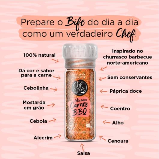 Mix Barbecue com Moedor BR Spices Parrilla Vidro 80g - Imagem em destaque