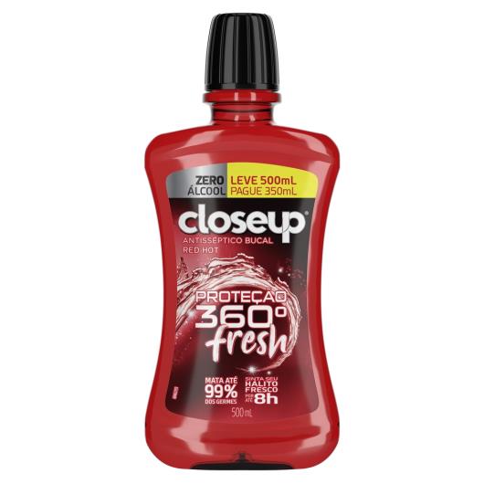 Antisséptico Bucal Closeup Red Hot Proteção 360 Fresh Sem Alcool 500ml - Imagem em destaque