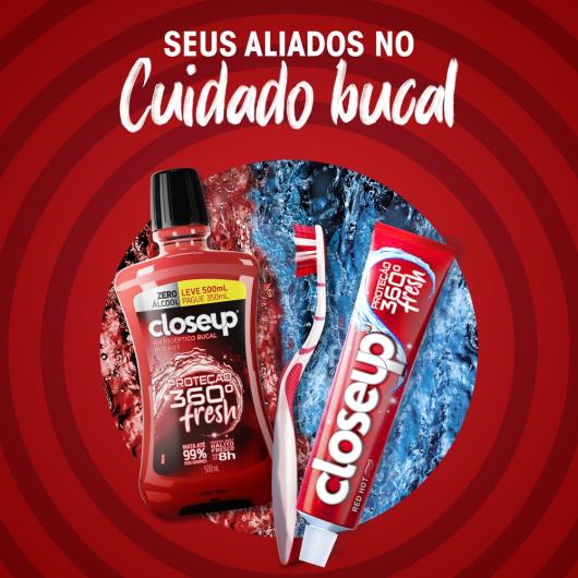 Antisséptico Bucal Closeup Red Hot Proteção 360 Fresh Sem Alcool 500ml - Imagem em destaque