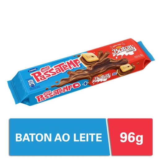 Biscoito PASSATEMPO Recheado Chocolate Baton 96g - Imagem em destaque