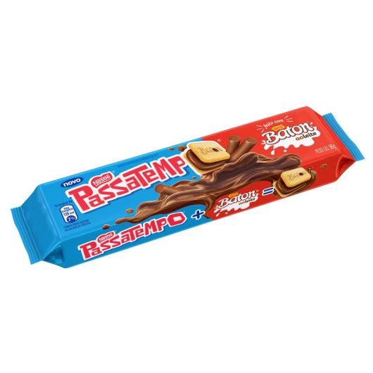 Biscoito PASSATEMPO Recheado Chocolate Baton 96g - Imagem em destaque