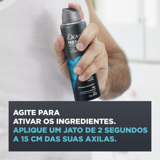 Desodorante Aerosol Antitranspirante Dove Men+Care Clinical Cuidado Total 150ml - Imagem em destaque