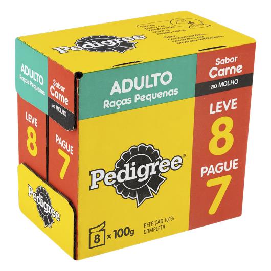 Pack Alimento para Cães Adultos Raças Pequenas Carne ao Molho Pedigree 800g Leve 8 Pague 7 Uni - Imagem em destaque