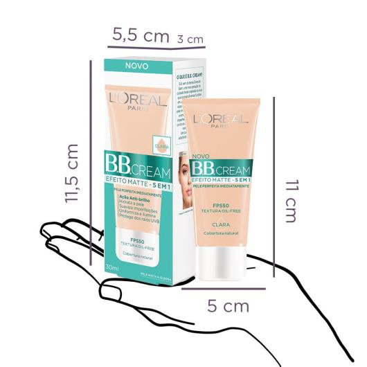 Base BB Cream L'Oréal Paris Efeito Matte Cor Clara FPS50 30ml - Imagem em destaque