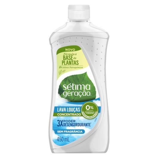 Detergente Concentrado Sétima Geração s/ Fragrância para Louças 450ml - Imagem em destaque