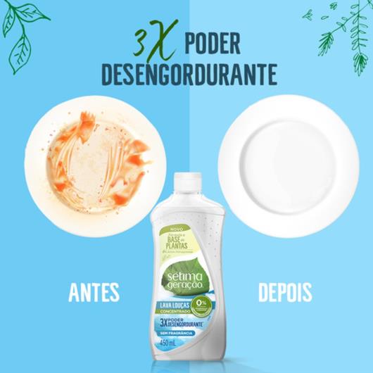 Detergente Concentrado Sétima Geração s/ Fragrância para Louças 450ml - Imagem em destaque