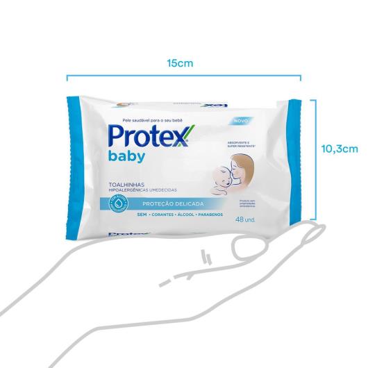 Lenços Umedecidos para bebês Protex Baby Delicate Care Embalagem com 48 lenços - Imagem em destaque