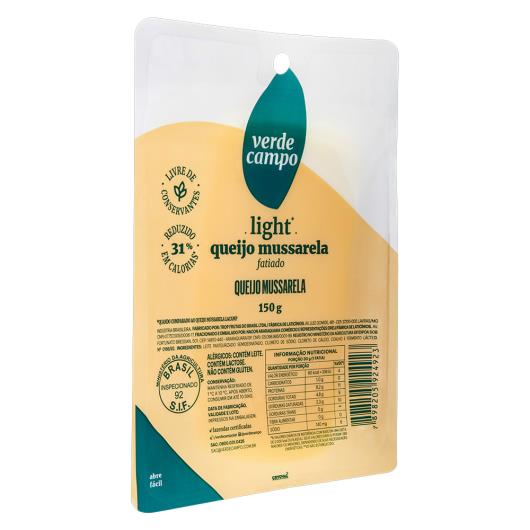 Queijo Verde Campo mussarela fatiado Light 150g - Imagem em destaque