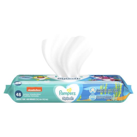 Lenço Umedecido Baby Shark Pampers Splash Pacote 48 unids - Imagem em destaque