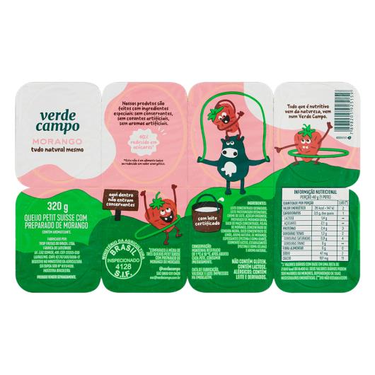 Queijo Petit Suisse Morango Verde Campo Kids 320g - Imagem em destaque