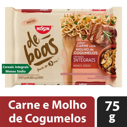 Macarrão Instantâneo Carne com Molho de Cogumelos Nissin de Boas Pacote 75g - Imagem em destaque