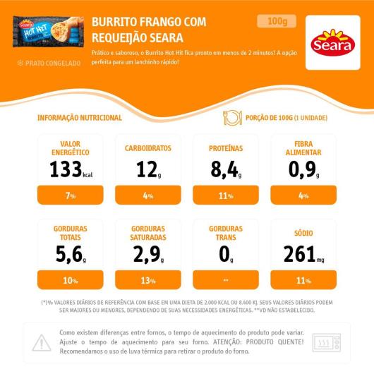 Burrito Hot Hit de Frango com Requeijão Seara 100g - Imagem em destaque